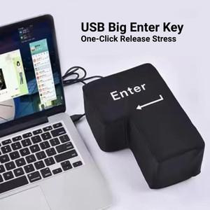 안티 스트레스 컴퓨터 거대한 입력 키 큰 USB 환기 버튼 베개 데스크탑 릴리버 쿠션