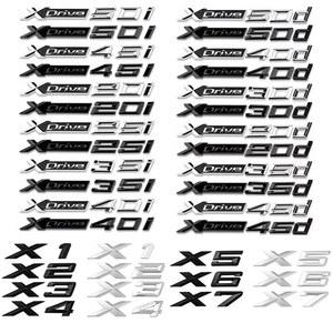 3D Xdrive 20d 30d 35d 40d 50d 20i 25i 30i 자동차 펜더 엠블럼 트렁크 배지 스티커 BMW X1 X3 X4 X5 X6 X7 로고 액세서리