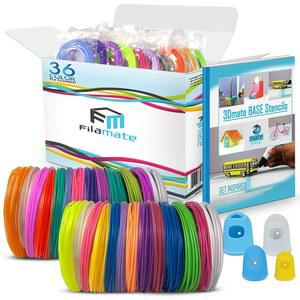 3D 펜 필라멘트 - 1.75mm PLA 플라스틱 스텐실로 리필 360피트의 다양한 필라멘트: 드로잉에 대한 0.02mm 허용 오차(3D 미포함)