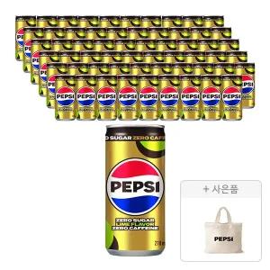 펩시 제로슈거 라임향 제로카페인, 210ml, 60개 + 증정 (에코백,1개)
