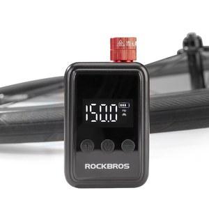 록브로스 미니 자전거 500mAh, 펌프 압력 충전식 150PSI 휴대용 프레스타 및 인플레이터 도로 슈레이더 타이어 자전거, 디지털 밸브 볼 산악 게이지 포함 펌프, 전기