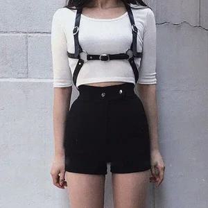 사람하네스 여자 가죽 스트랩 [아이돌 연예인 여성 댄스 의상 벨트 바디 하네스 소품]