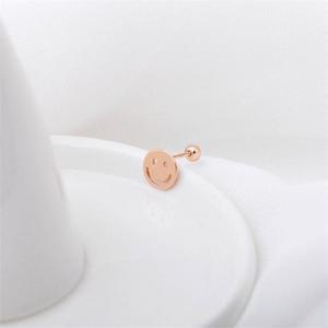 [오노마] ONM 14K GOLD 로즈골드 스마일 라운드 기본 금 피어싱