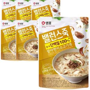 소고기죽 죽 발아현미죽 현미소고기죽 샘표 밸런스죽 발아 현미 420gX6개입 샘표밸런스죽
