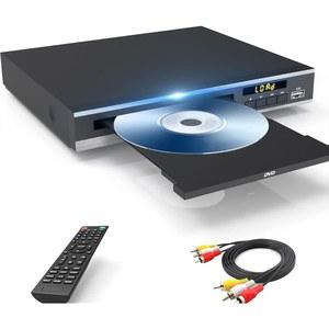 DVD 플레이어, CD용 지역 무료 소형 플레이어는 RCA 안정 출력 /USB 128G 입력으로 NTSC /PAL 시스템을 지원하며 리모컨 및 케이블 포함(HDMI 없음)