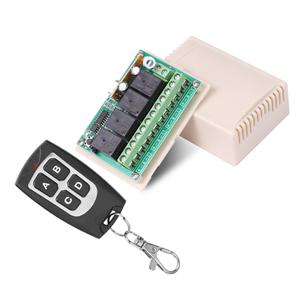 DIY 릴레이 모듈 송신기 범용 리시버 433MHz 리모컨 RF 무선 스위치 모터 컨트롤러 DC 6V 12V 4 갱
