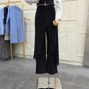 [에고이스트]쉬폰 스커트 세트 부츠컷 팬츠 EQ2WP462BK_CA