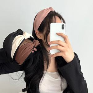 디아브 매듭 셔링 투라인 반다나 꼬임 헤어밴드 머리띠