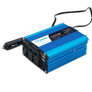 차량용 태양광 인버터 USB LED 휴대용 전력 미국 범용 소켓 500W DC 12V-AC 110V 220V 50Hz