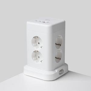 지클릭커 8구 화이트 16A 메인스위치 USB 멀티탭 2m (고용량 4000W)