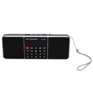Y-618 미니 FM 라디오 지지대 스테레오 MK2 TFCard mp3 소니 헤드셋 알람