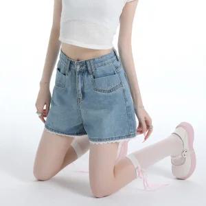 [ 품절임박 -30% ] JJ-0155/ 여성 여자 청반바지 데님 숏팬츠 핫팬츠 여름 레이스 A라인