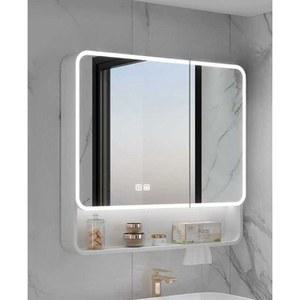 LED 욕실 거울 수납 수건 미용대 플랩 보관장 조명 캐비닛 스마트 60X85CM