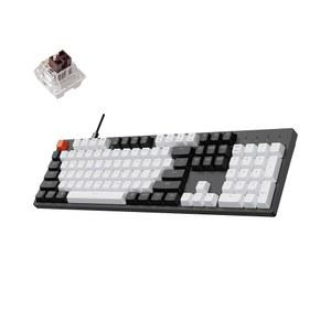 Keychron C2 풀사이즈 104 키 Mac 레이아웃용 유선 기계식 게이밍 키보드, Gateron G Pro Brown 스위치/화이트 LED 백라이트/더블샷 ABS 키캡/Windows 노트북용 USB C 컴퓨터 키보드