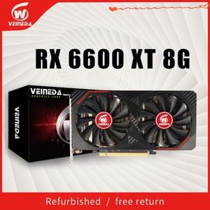 VEINEDA 비디오 카드 GPU GDDR6 128 비트 rx 6600XT 그래픽 지지대 데스크탑