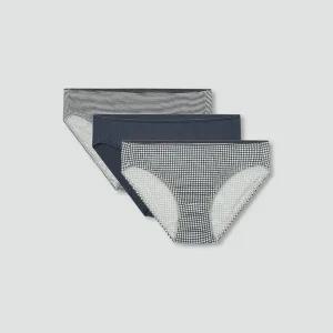 [JAJU](강남점)25 S/S 신상품 JAJU 여 코튼 체크 힙허거 팬티 3매 J41N901219