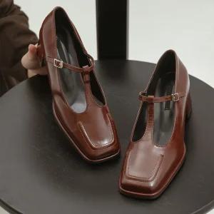 SOVO 다이브린 스트랩 미들힐 5cm