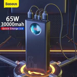 베이스어스 보조배터리 30000mAh 65W PD3.0 고속충전 FCP SCP 휴대용 외장 (아이폰 16, 15, 14, 노트북, 태