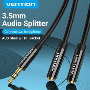 Vention 오디오 분배기 케이블 3.5mm 남성 2 여성 잭 3.5mm 마이크 Y 분배기 Aux 케이블 iPhone 노트북 MP3