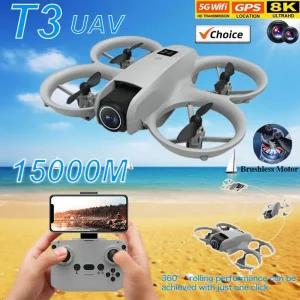 드론액세서리 2025 T3 드론 8K HD 5G GPS 카메라 원격 조종 쿼드콥터 전문 항공 UAV 듀얼 탑재 사진 촬영용