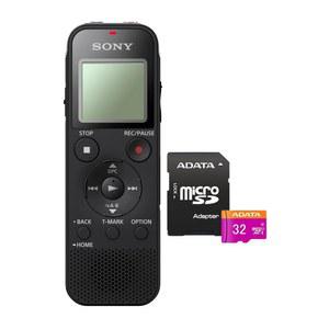 [미국배송] USB 음성 녹음기와 16GB 클래스 10 마이크로 SDHC 카드 번들이 내장된 소니 ICD-PX470 스테레오 디지털 녹음기(2개 품목)