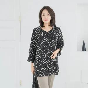마담4060 엄마옷 커피콩셔링넥 중년여성 데일리 블라우스 -RBL2509048- 339169