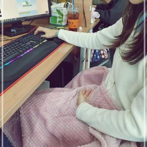 블랭킷 와플모양 캠핑 연핑크 담요 극세사 양면