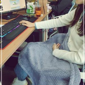 담요 와플모양 양면 극세사 블랭킷 캠핑 퍼플
