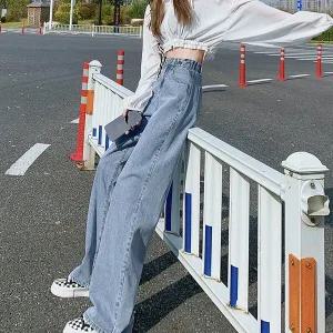[모노무드]LMO 레이디스 연청청 이지 레귤러핏 보텀 하이웨스트 하의