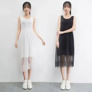 올데이 슬리브리스 코디레이어드 프릴레이스미니드레스 (WFK214I)