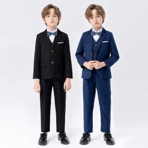 루나버블 네이비 블랙 정장 세트 9-21호 [자켓+바지+보타이or조끼] 아동 남아 어린이 키즈 초등학생 주니어 결혼식 하객 행사 공연 졸업 앨범 촬영 연주 입학 생일 검정 네이비 정장
