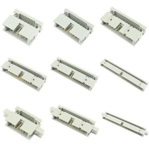 50pcs 2.54mm 피치 1014162026303440506064 핀 남성 스트레이트 IDC 박스 헤더 커넥터 1.27mm 플랫 케이블