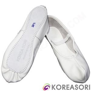 흰색 코있는 흰색무광 소가죽 굽없는 무용슈즈 코슈즈