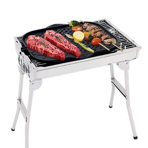 꾸버스 포터블 바베큐 그릴 접이식 스텐 베이직L 풀세트 캠핑 펜션 숯불 직화 BBQ 화로