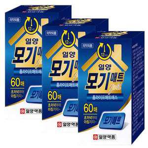 일양약품 일양 모기매트 60매X3개/모기매트리필 전자모기향 홈매트
