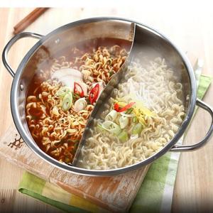 스텐 반반냄비 라면 훠궈 샤브샤브 오뎅탕 마라탕 전골 나눔 냄비 28cm