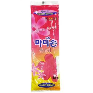 마미손 고무장갑 플라워 중 1켤레 (핑크)