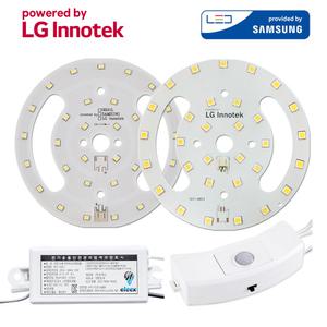 LED PCB 리폼 모듈 세트 / 센서등 직부등 / 현관 베란다 계단 조명 국내산 15W / 삼성 powered by LG innotek