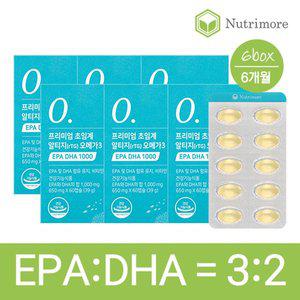 [뉴트리모어] 프리미엄 초임계 알티지 오메가3 EPA DHA 1000(60캡슐) 6통(6개월)