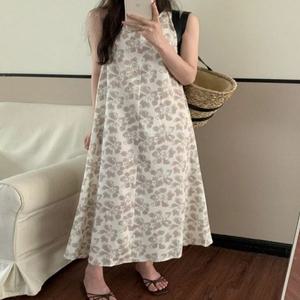 여자원피스추천 플라워 배색 홀터넥 미니원피스 원피