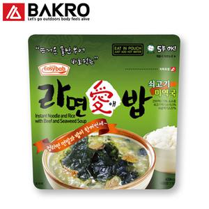 라면애밥 쇠고기미역국 전투식량 비상식량 간편식 즉석 식품 라면 밥 등산용