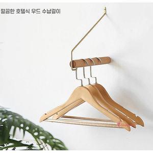 옷걸이행거 고정식 벽행거 1인 옷방 거치대 행가 바지 원룸 소형 긴옷 틈새 코너 조립 사무실 나무 디자인v
