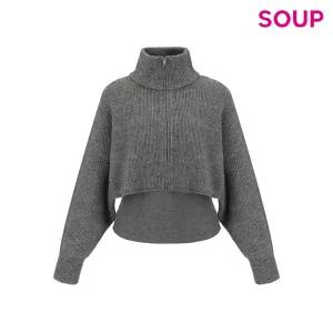 [롯데백화점]SOUP 레터링 크롭 집업 카디건( SAATX30)