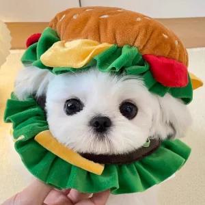 햄버거 모자 강아지 코스튬 고양이 할로윈 파티 헤어 악세사리