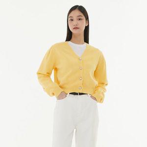 [연예인 착용 상품]장식단추 V넥 가디건 AP1KG160