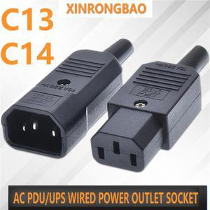고품질 IEC 직선 케이블 플러그 커넥터 검정색 암수 3 핀 AC 소켓 C13 250V