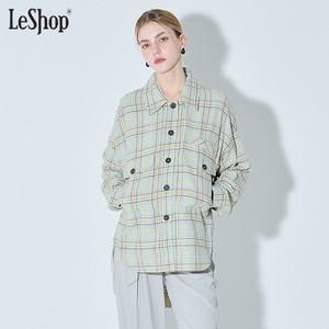 체크 오버핏 셔츠형 자켓