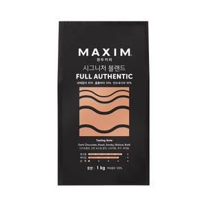 맥심 원두커피 시그니처 블렌드 풀 어센틱 1kg x 1개