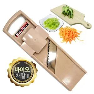 바이오 채칼 3단계 채크기 강판 손보호 안전판/과일/음식점/주방용/식당/김장/야채/무채칼/채썰기/주방