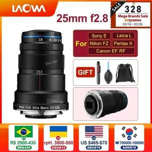 비너스 옵틱스 라오와 25mm f/2.8 2.5-5X  매크로 렌즈 (소니 호환 E 캐논 호환 니콘 호환 펜탁스 라이카 L